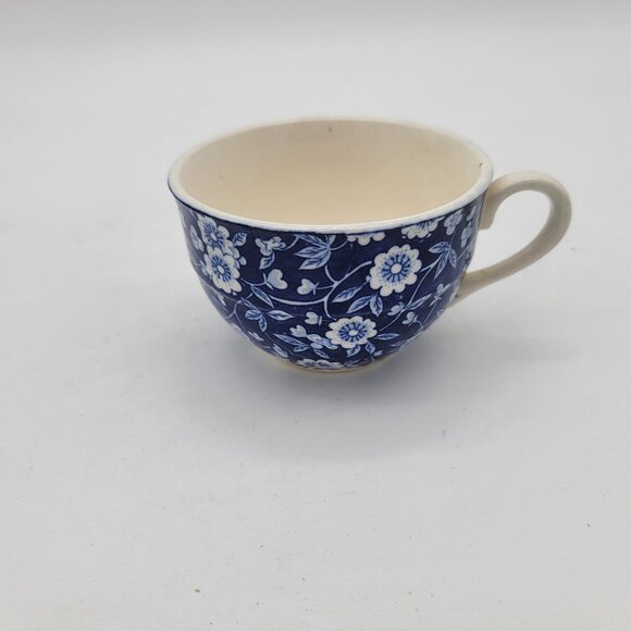 Pair of Blue Calico Teacup and Saucers - Picture 5 of 9